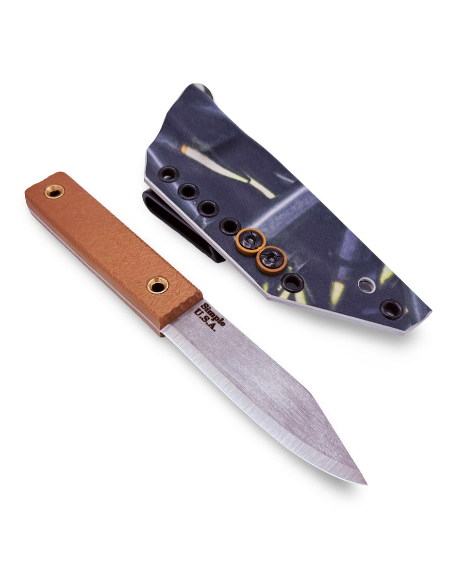 Custom Simple Bear Forest Knives